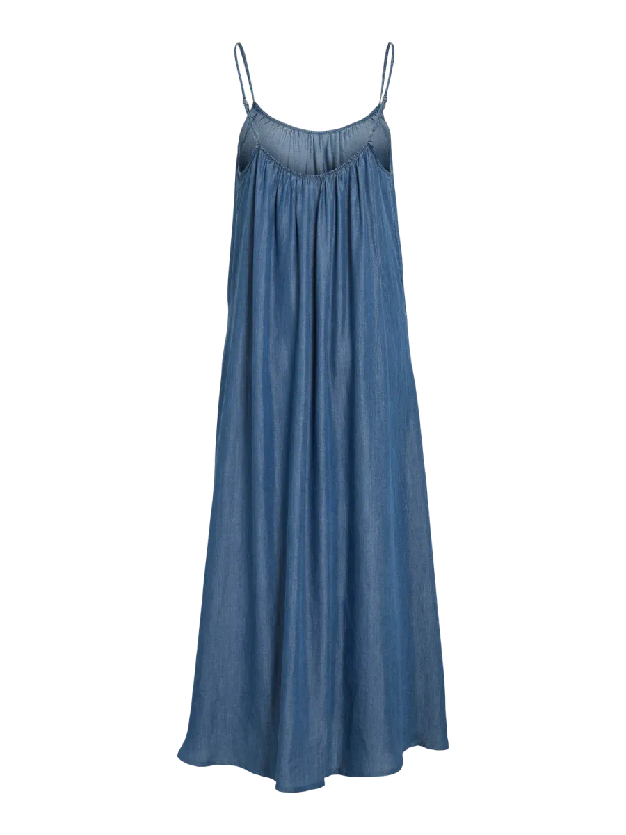TEVIRA TENCEL KJOLE - MEDIUM BLÅ