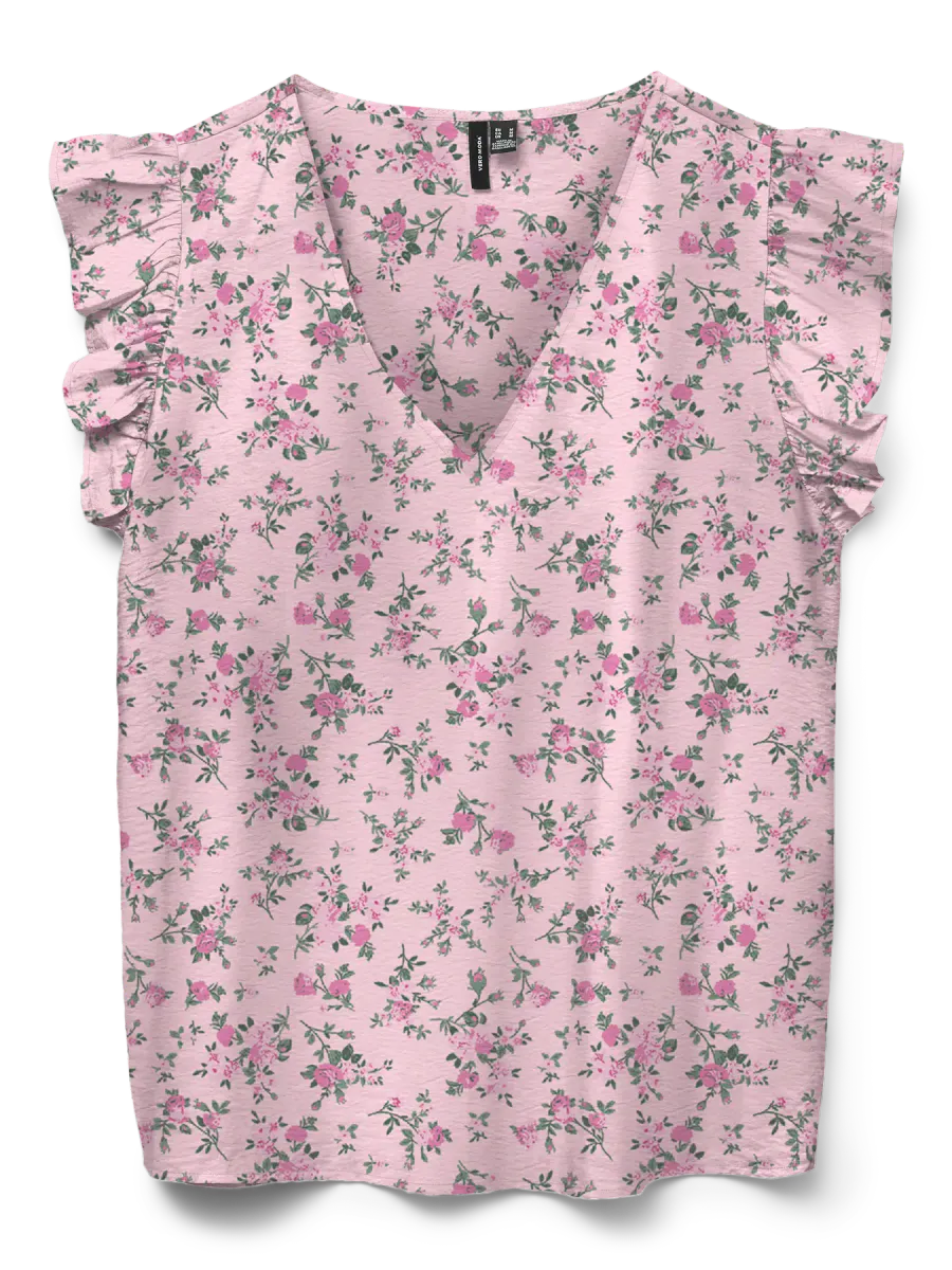JOSIE TOPP M/VOLANG FLOWERS - ROSA