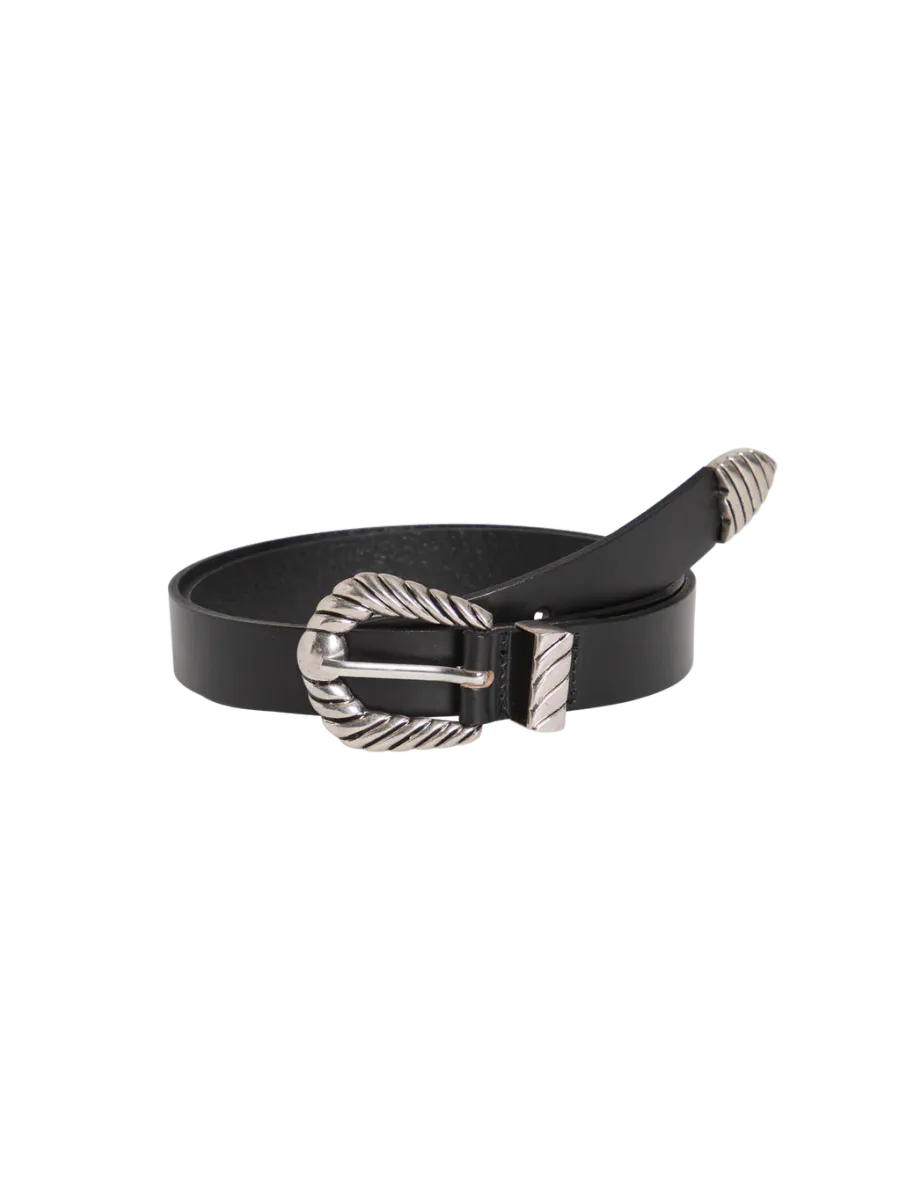 CRAYA BELTE M/SØLV SPENNE - SORT