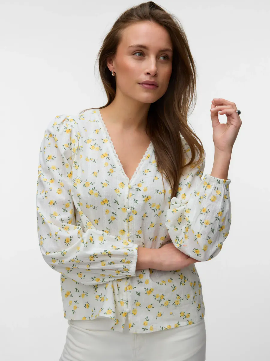 MAYA SOFIA BLUSE - GULE BLOMSTER