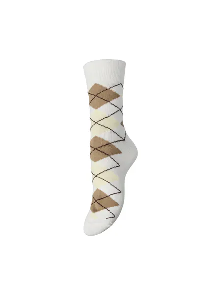 Hovedbilde ALBA SOKKER - CHECK CREAM/BRUN