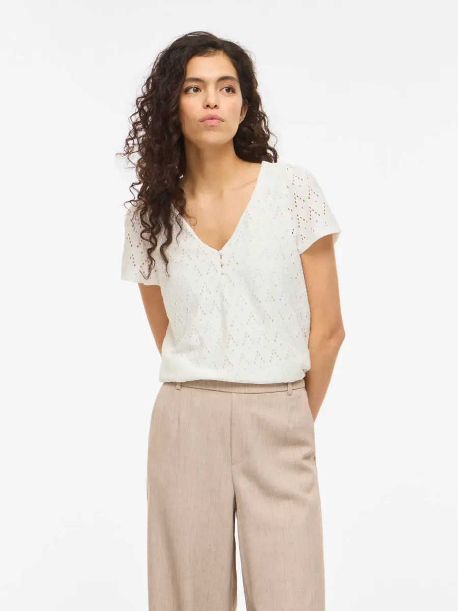 AMALINA TOPP EMBRO - OFFWHITE