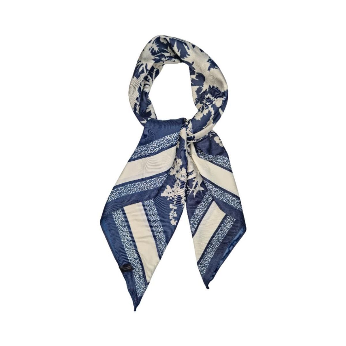 SKJERF SILKELOOK BLOMSTERPRINT - NAVY