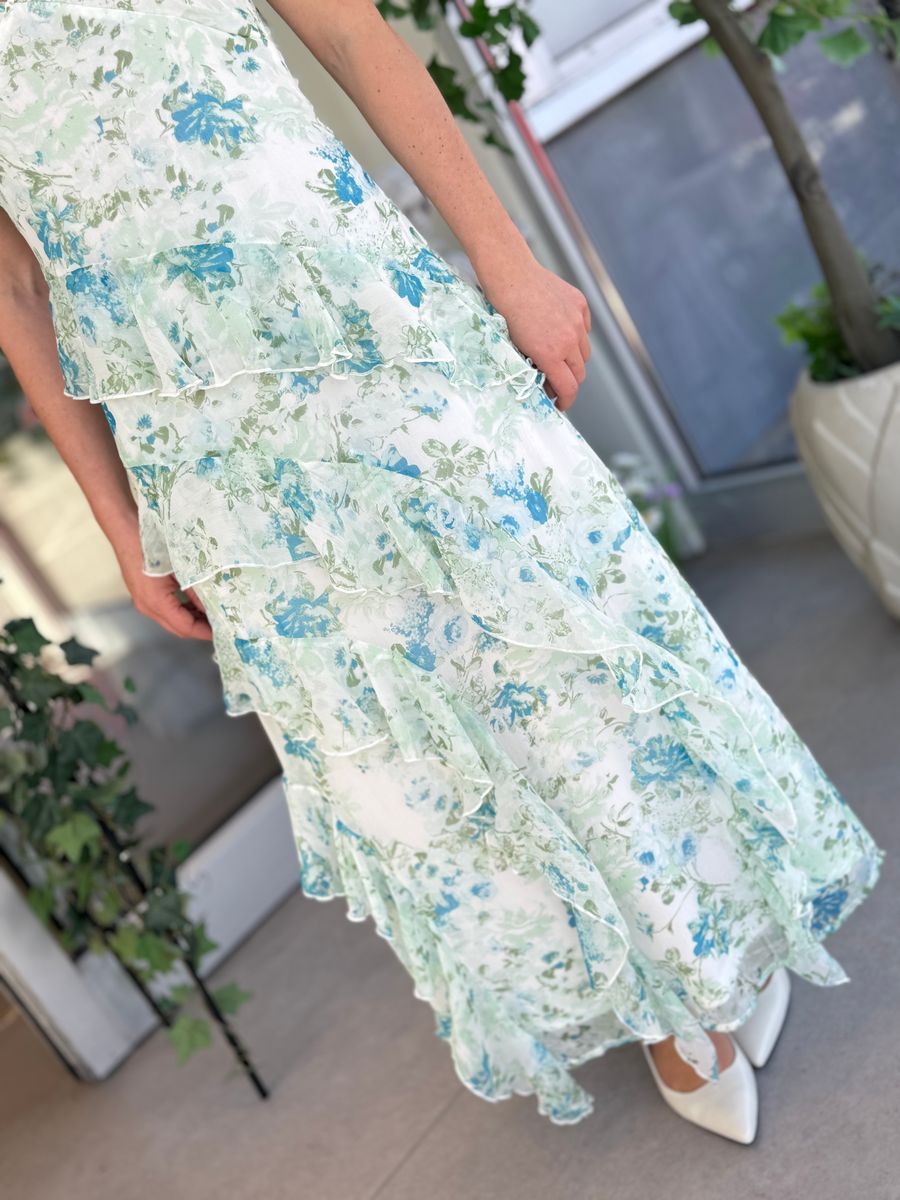 SMILLA FRILL KJOLE M/STROPPER - AQUA