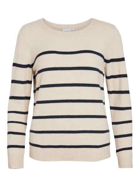 Hovedbilde VIRIL GENSER O-NECK M/STRIPER - CREAM/NAVY