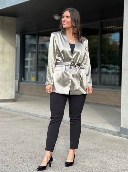 Hovedbilde SATIN BLAZER - TAUPE METALLIC