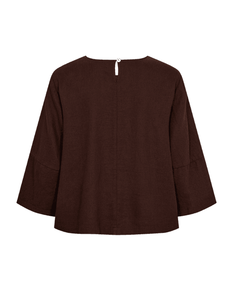 Hovedbilde LAVA LIN/VISCOSE TOPP M/SMOCK - BRUN