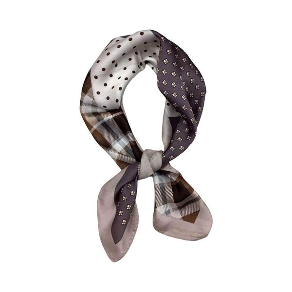 Hovedbilde SKJERF SILKELOOK CHECK / DOTS - OFFWHITE / COGNAC ...