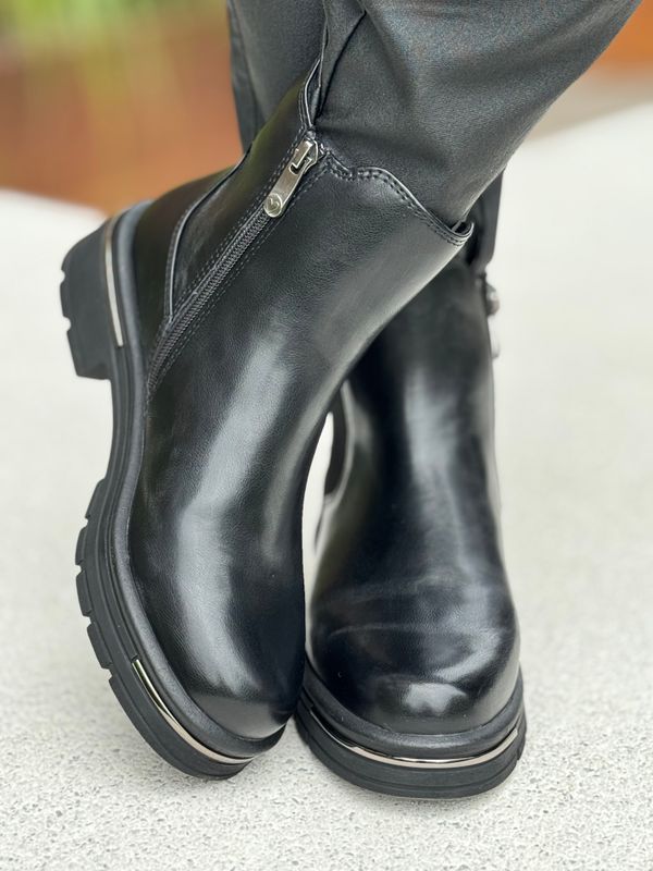 BOOTS M/METALL DETALJ - BLACK