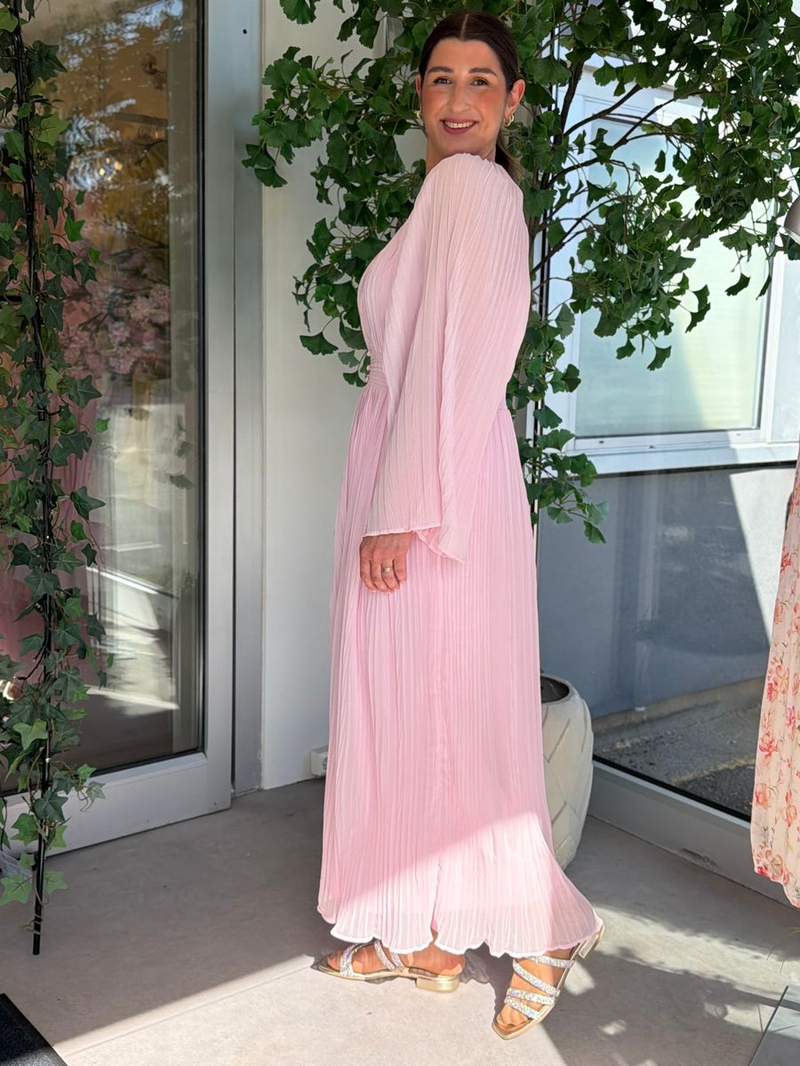 DORA PLISSE MAXI KJOLE - ROSA