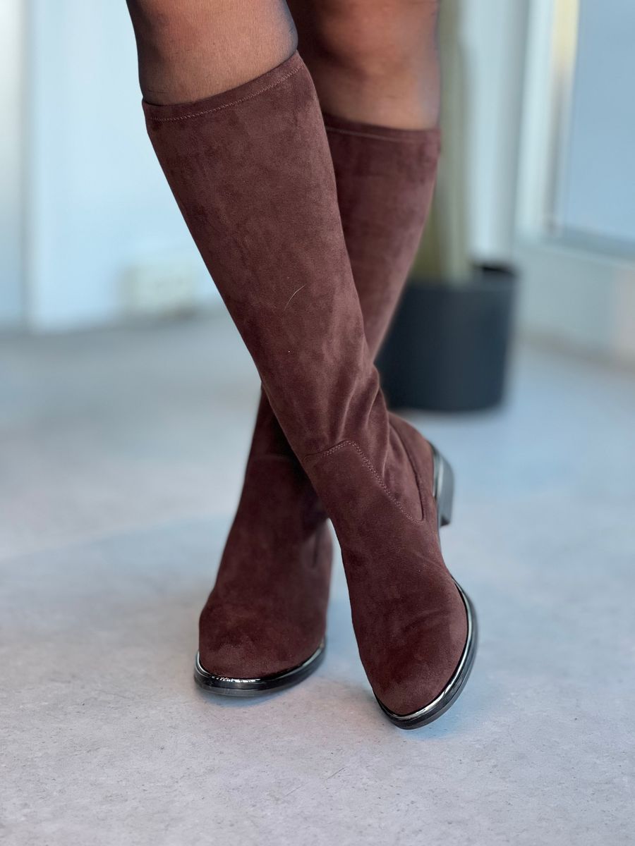 STØVLETT M/STRETCHY SKAFT - BRUN