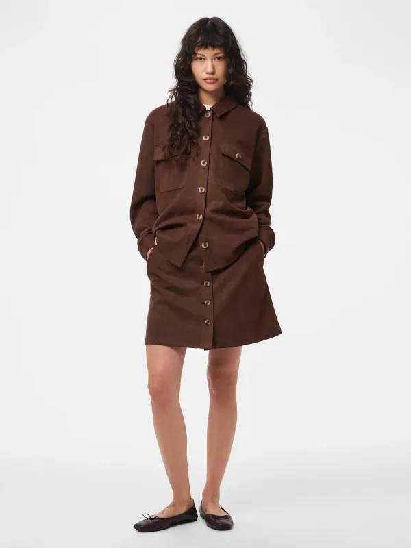 RAKEL SEMSKET LOOK SKJORTE - BRUN