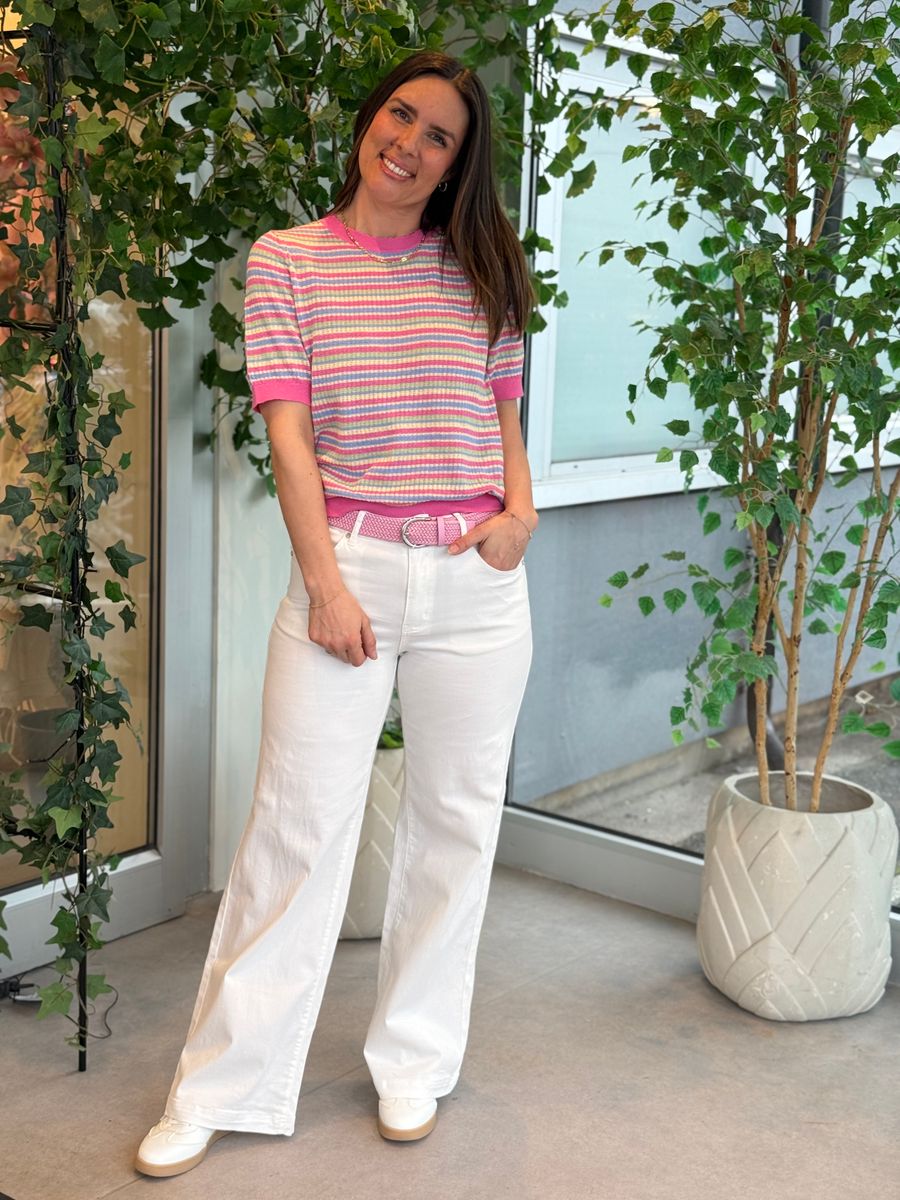 VEGA FLARE JEANS 84 CM - HVIT