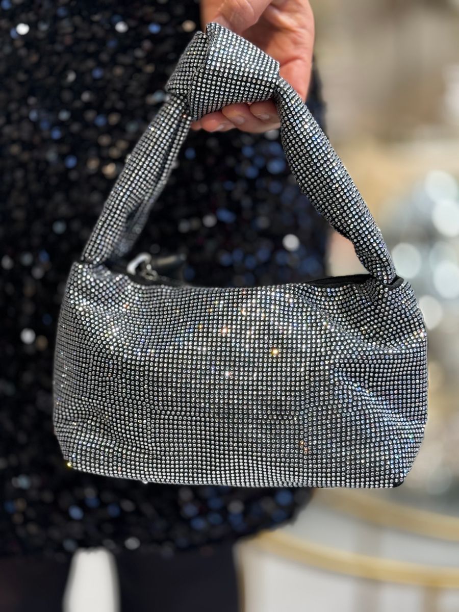 MINDY GLITTER VESKE - SORT