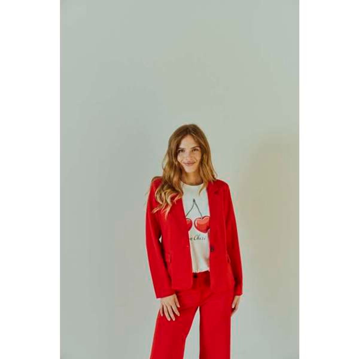 NANNI RETT KORT BLAZER - RØD