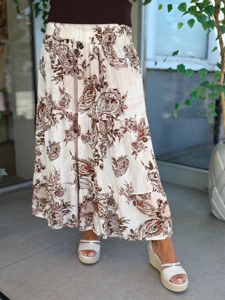 Hovedbilde PAISLEY SMOCK SKJØRT - BRUN / OFFWHITE
