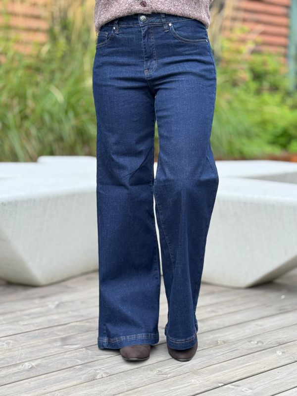 VEGA FLARE JEANS 78 CM - MØRK JEANS