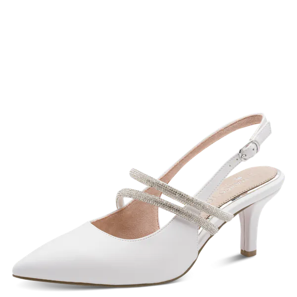 Hovedbilde PUMPS M/SLINGBACK & STRASS - HVIT