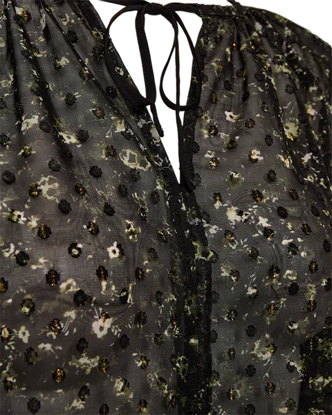 Hovedbilde SANDA BLUSE - SORT / MØRK OLIVEN