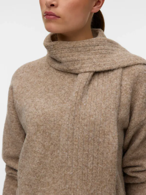 GIANNA GENSER M/SKJERF - CAMEL MELERT