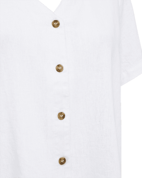 Hovedbilde LAVA LIN/VISCOSE BLUSE V-HALS - HVIT