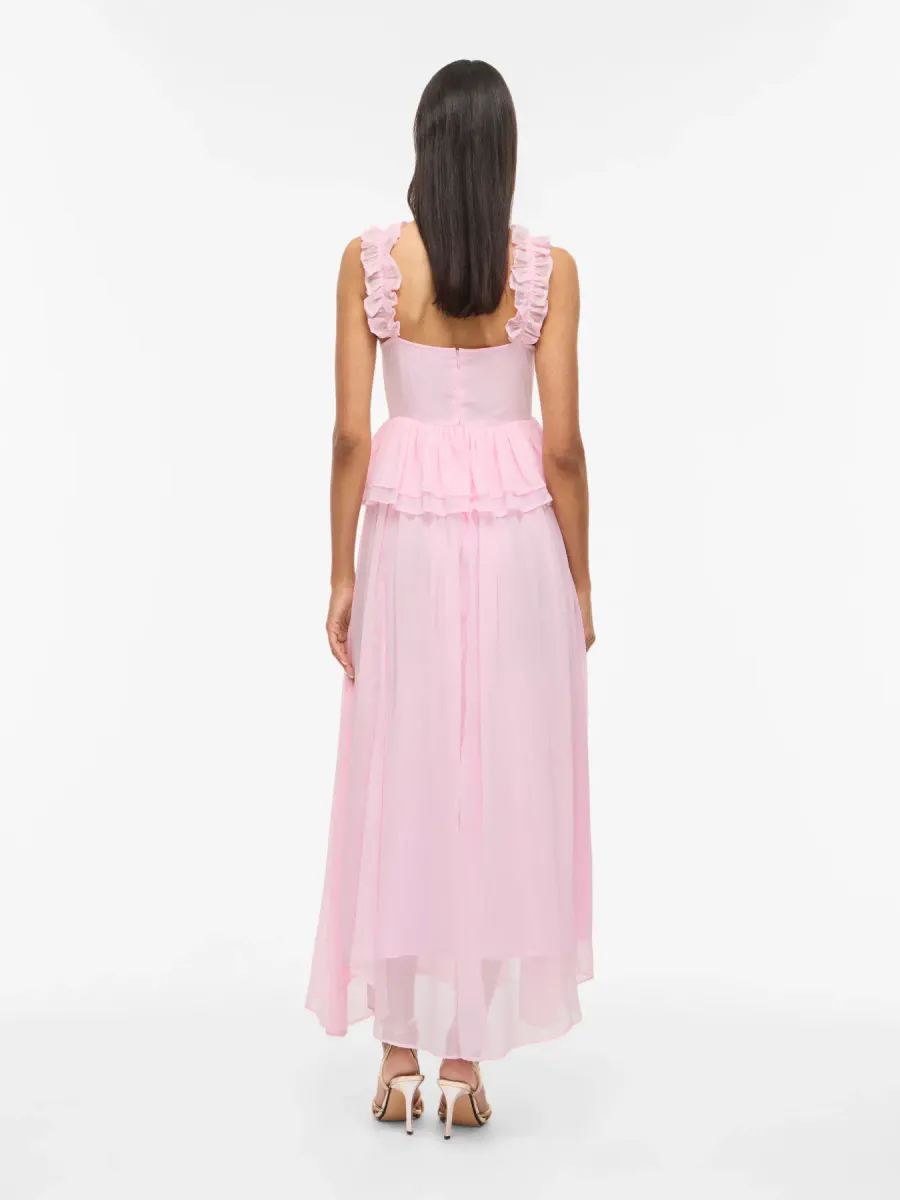 DAISY LANG STROPPE KJOLE - ROSA