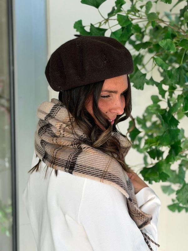 BELLA BERET I ULL - BRUN