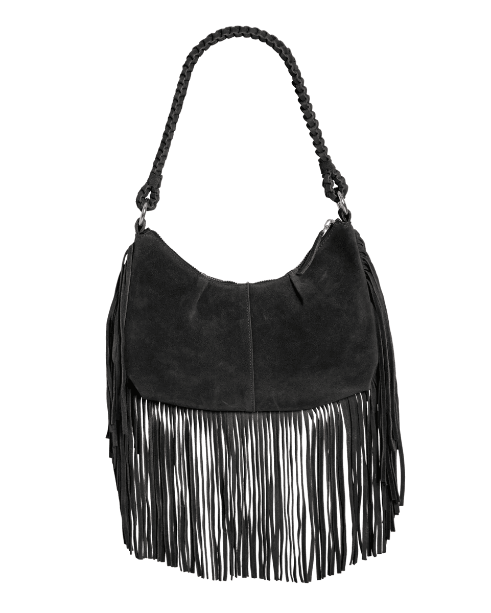 KAFFO FRINGE VESKE - SORT