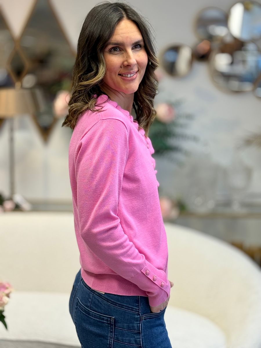 KATIE GENSER FRILL M/KNAPPER - ROSA