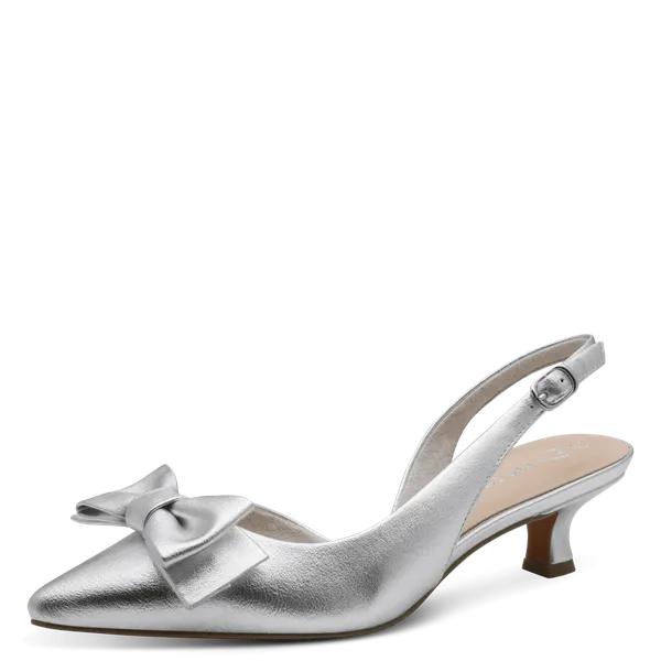 Hovedbilde PUMPS M/SLINGBACK & BOW - SØLV