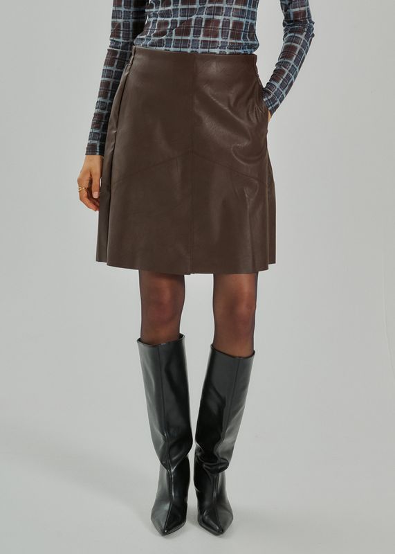 HARLEY SKINNLOOK SKJØRT - BRUN