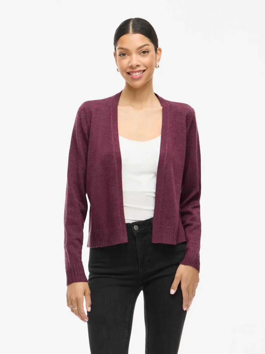 VIRIL SHORT CARDIGAN - PLOMME