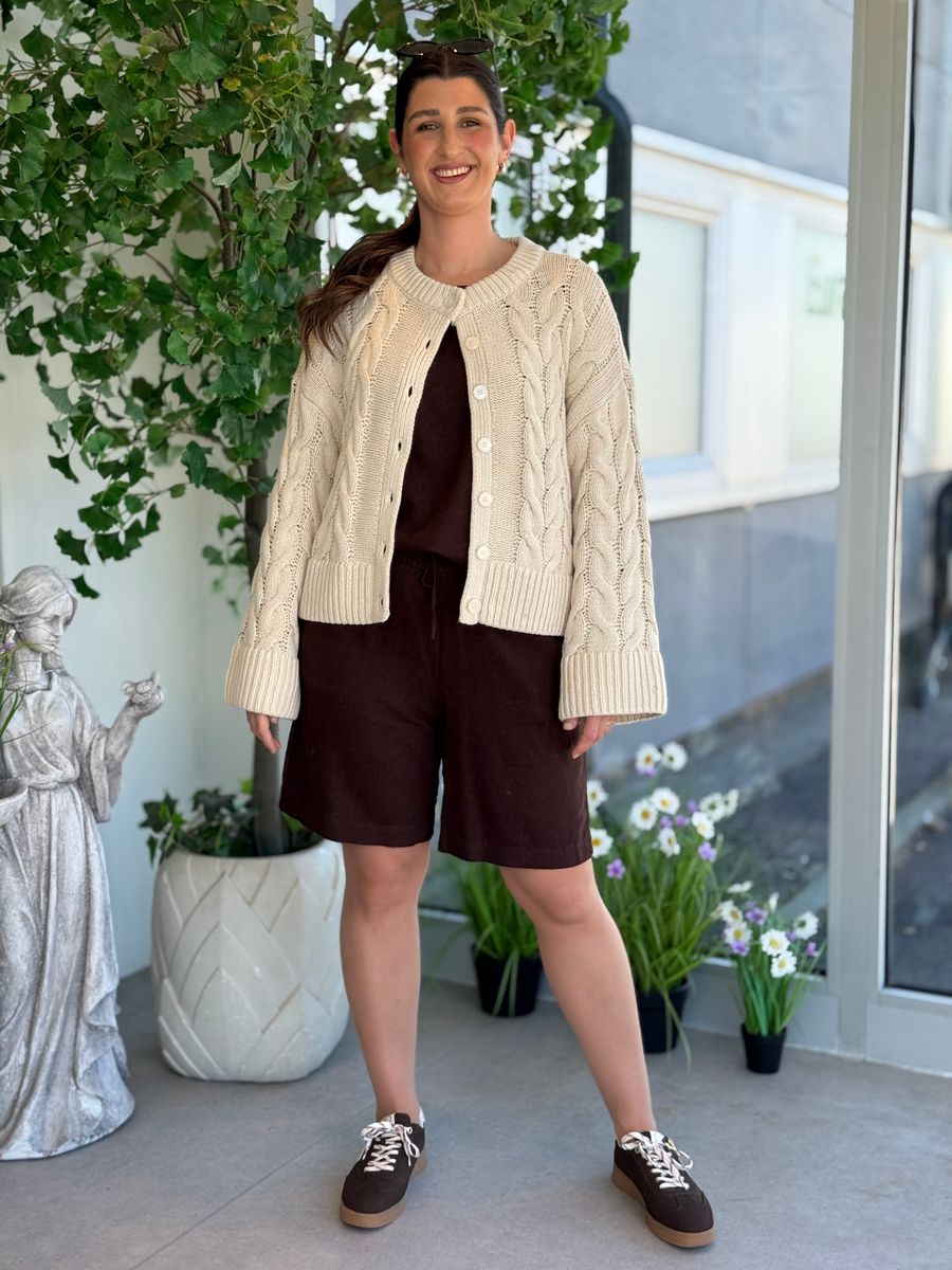 SVEA THEA CABEL CARDIGAN - CREAM