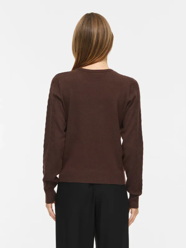 KERRY CABEL KNIT GENSER - BRUN