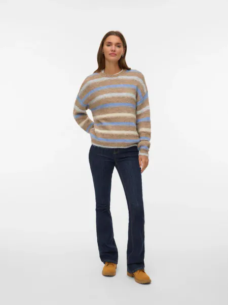 Hovedbilde KIRA GENSER M/STRIPER - CAMEL/BLÅ