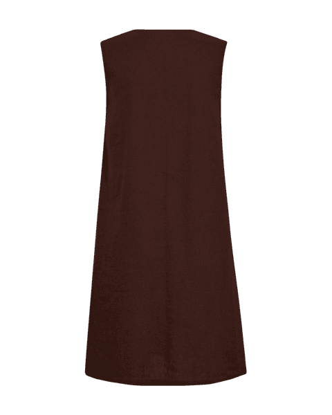 Hovedbilde LAVA LIN/VISCOSE ERMLØS KJOLE M/ V-HALS - BRUN