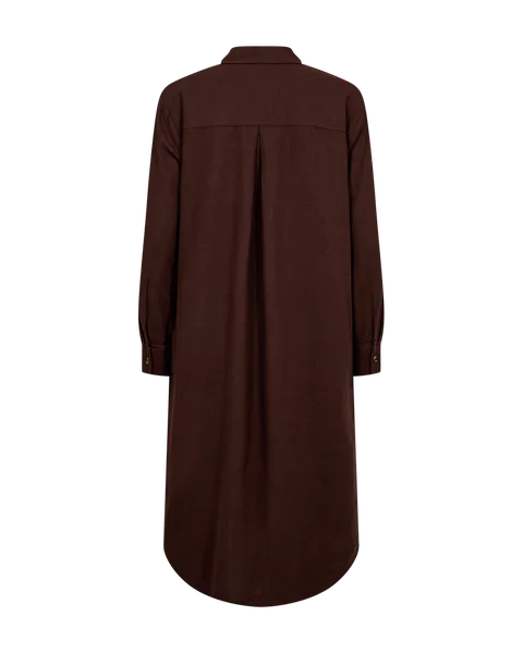 Hovedbilde LAVA LIN/VISCOSE  SKJORTEKJOLE - BRUN