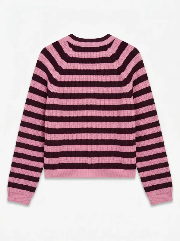 ANNALISE KNIT CARDIGAN - PLOMME/ROSA