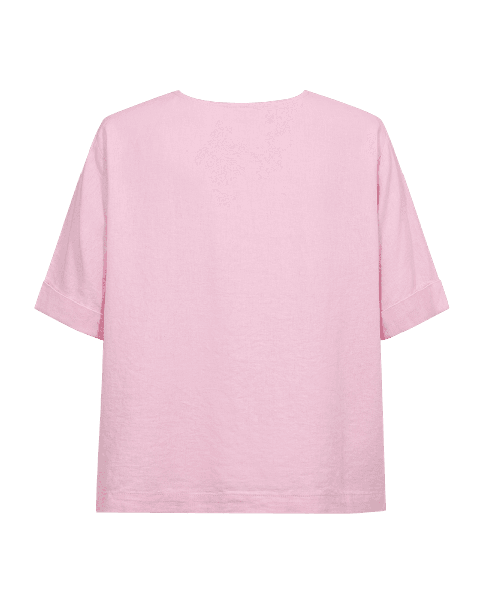 LAVA LIN/VISCOSE TOPP M/LOMME - ROSA