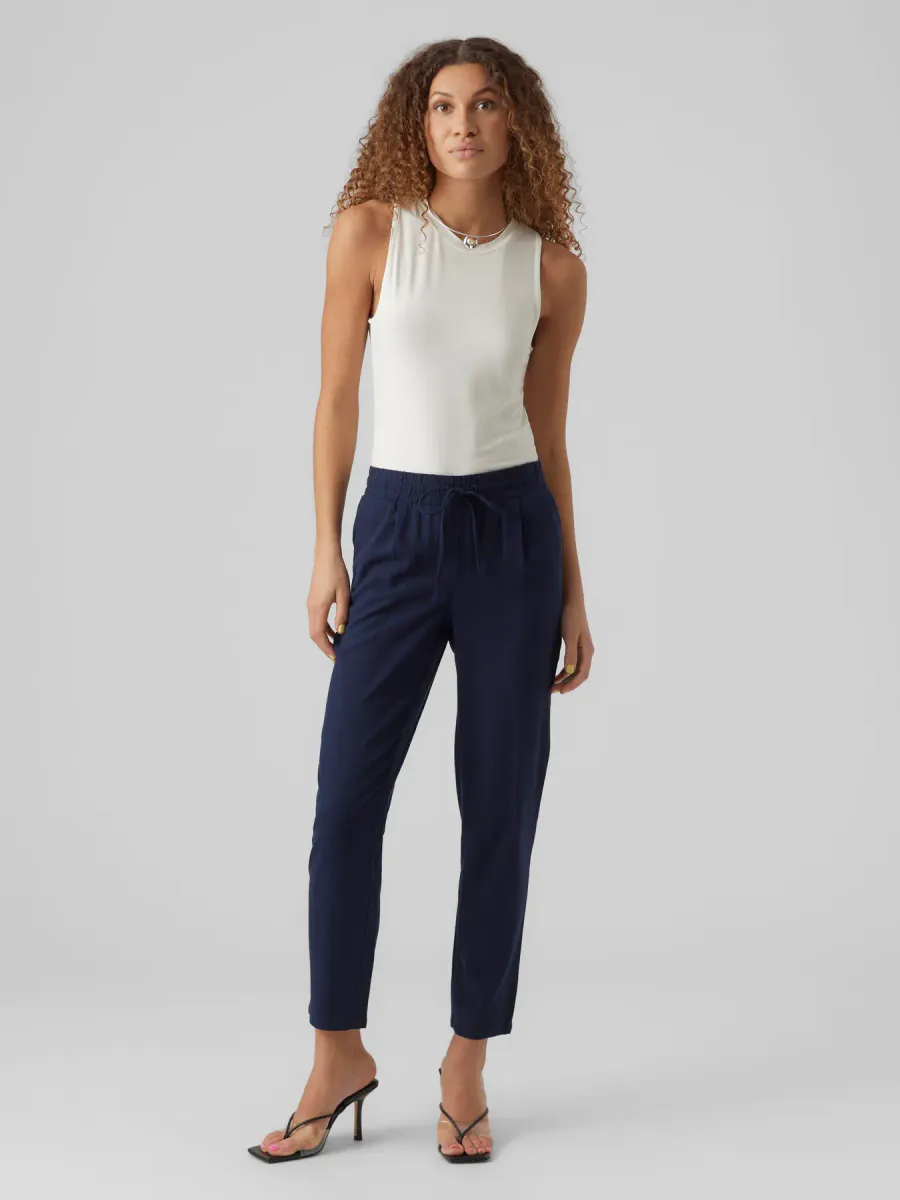 JESMILO LIN/VISCOSE BUKSE - NAVY