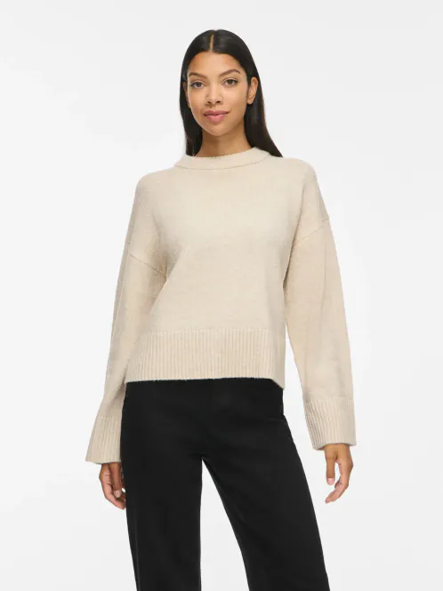 Hovedbilde SIA GENSER RUND HALS - CREAM MELERT