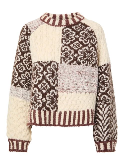 Hovedbilde FUSION KNIT GENSER - CREAM/PLOMME