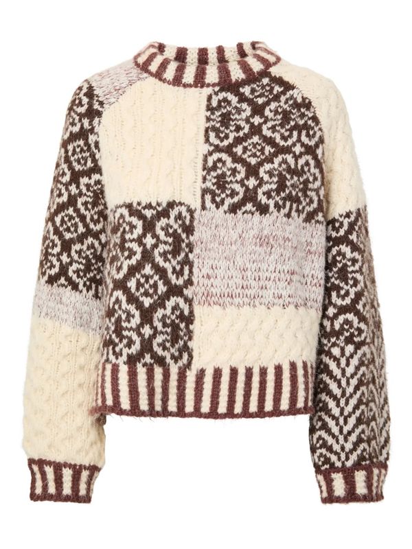 FUSION KNIT GENSER - CREAM/PLOMME