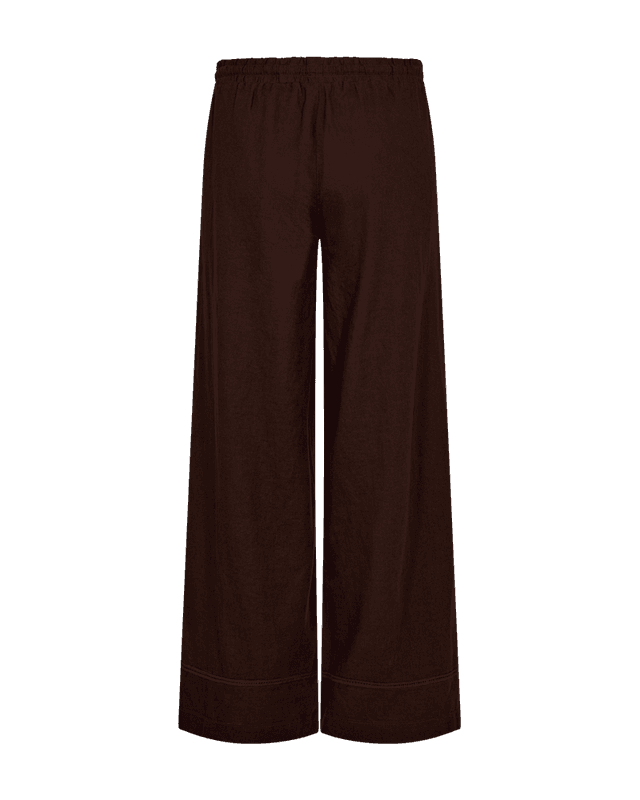 LALUNA LIN/VISCOSE BUKSE - BRUN