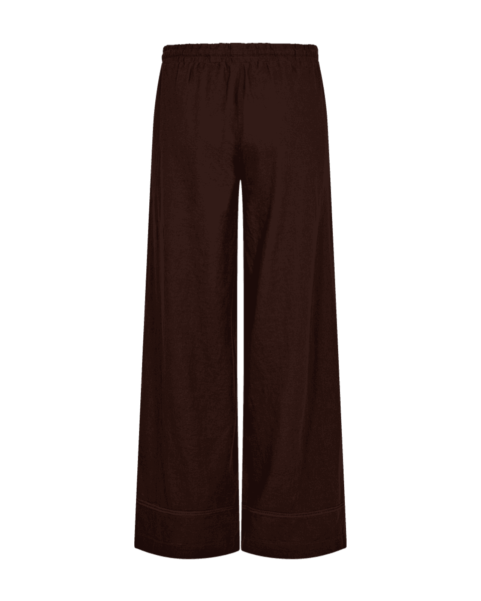 LALUNA LIN/VISCOSE BUKSE - BRUN