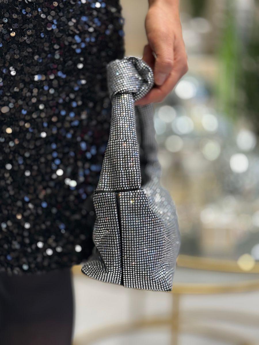 MINDY GLITTER VESKE - SORT