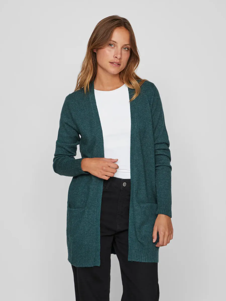 VIRIL CARDIGAN LANG - SMARAGDGRØNN