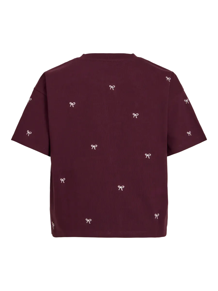 MONIE T-SHIRT M/BOW - PLOMME