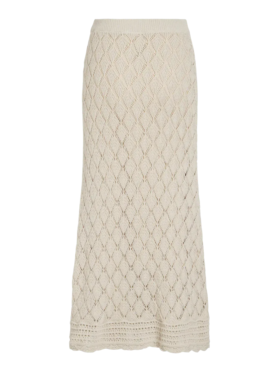 EVIE STRIKKET SKJØRT - CREAM