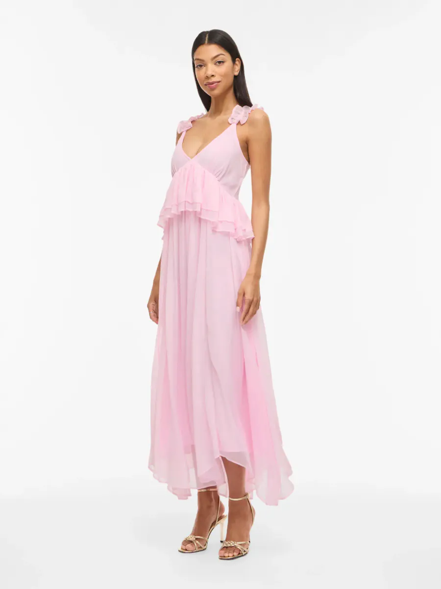 DAISY LANG STROPPE KJOLE - ROSA